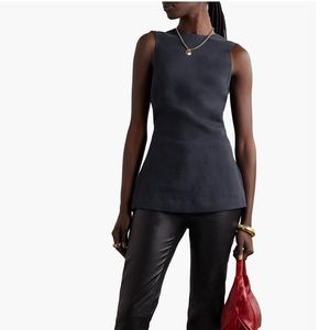 KHAITE Corette Woven Top in Midnight Blue